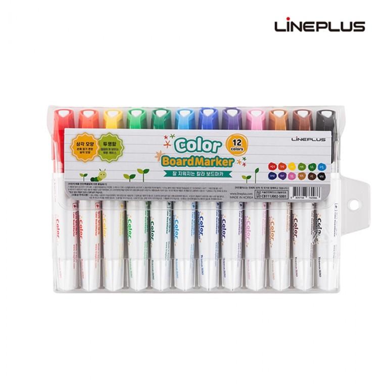 라인플러스 사무 문구 둥근닙 2mm 트리마 보드마카 매직 12색 세트