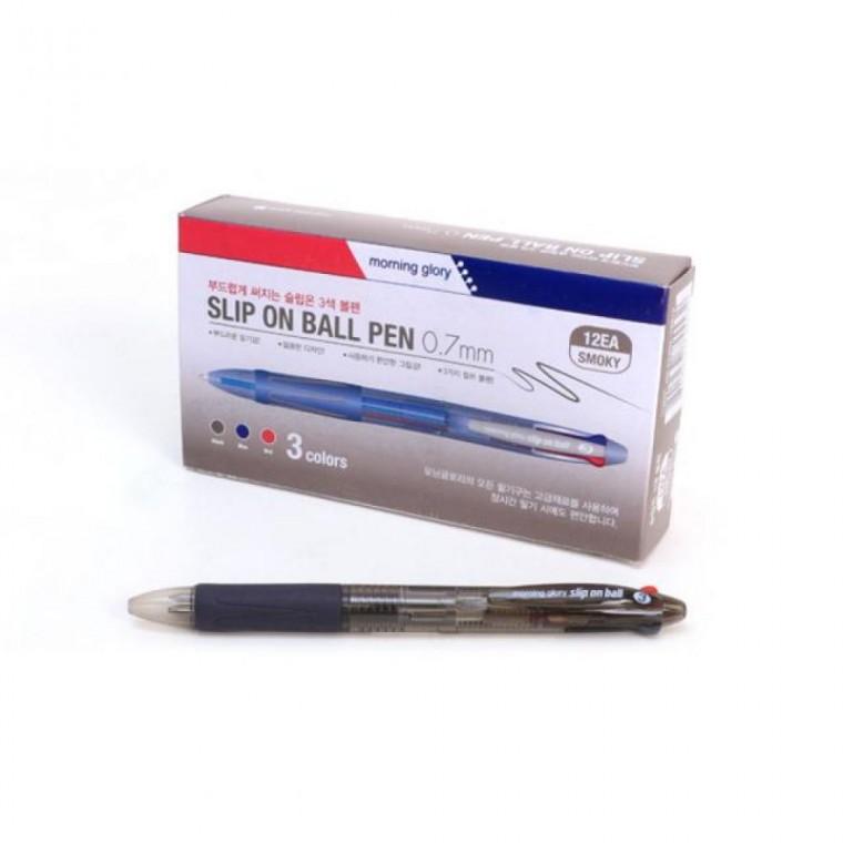 모닝글로리 슬립온 3색 0.7 볼펜 (1갑 12개입)