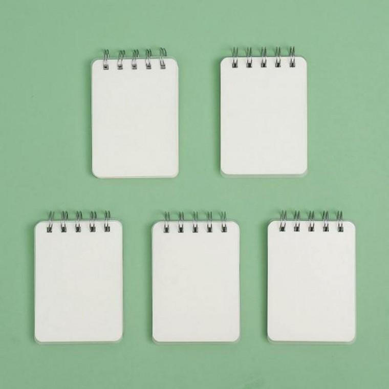 한손에 스프링 미니수첩 5p세트 무지 포켓수첩