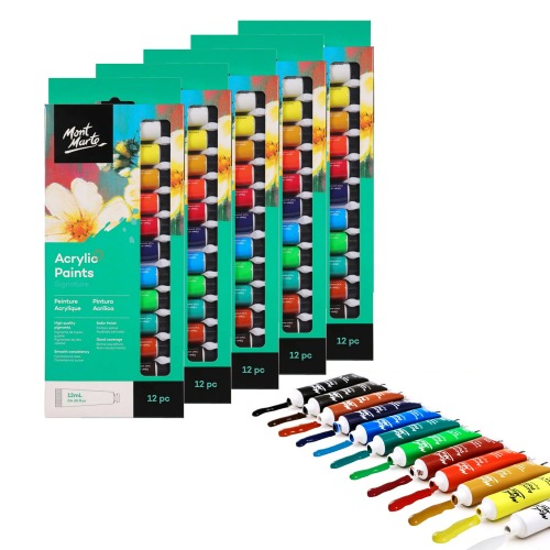 아크릴물감12ml12색세트5개