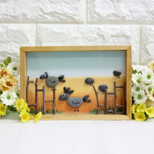 에코스톤나무액자만들기-꼬꼬네가족