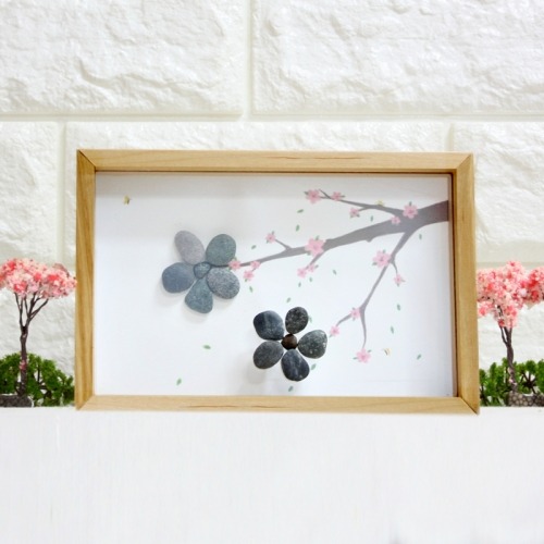 에코스톤나무액자만들기-두송이꽃