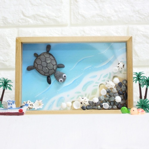 에코스톤나무액자만들기-바다거북이