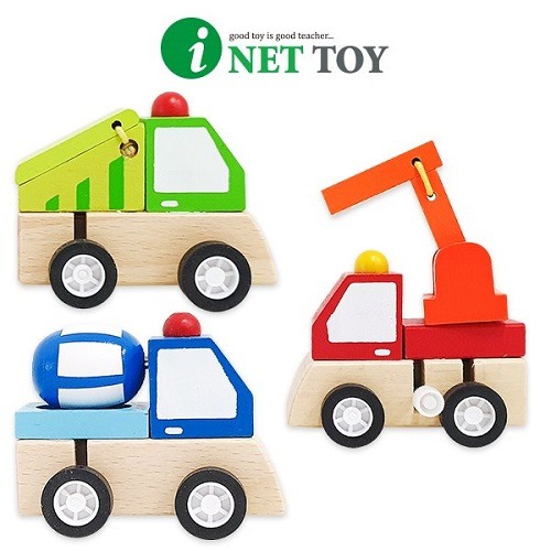 중장비원목태엽자동차세트B