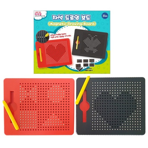 구슬자석드로잉보드2종세트(검정+빨강)