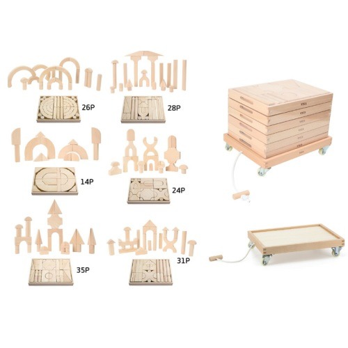 비취우드유니트6종블럭+트레이세트