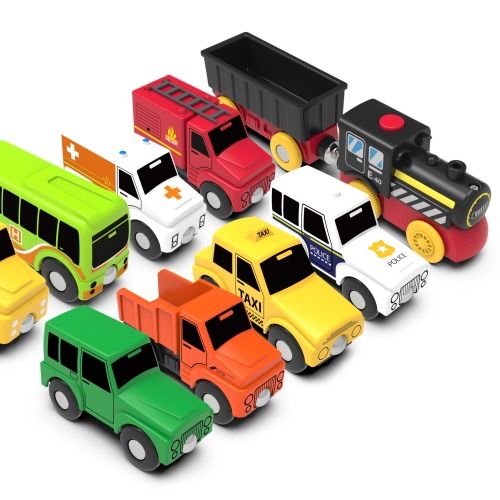 미카포트기차와자동차10종세트