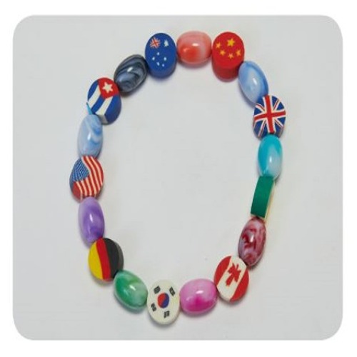 폴리머만국기마불팔찌