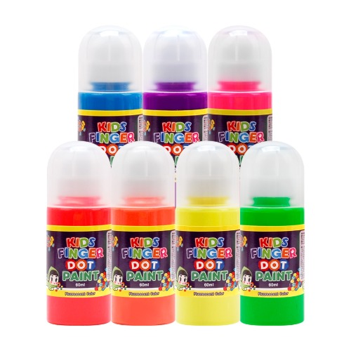 키즈핑거도트페인트형광색60ml7색세트