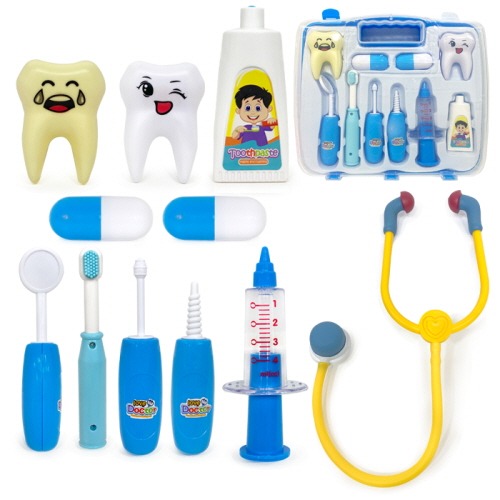 퍼니치과병원놀이(블루)10pcs+소프트청진기1