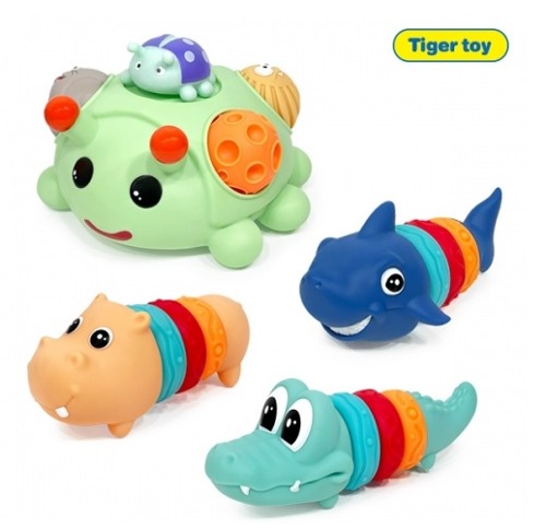 소프트촉감끼워볼놀이4종(무당벌에/악어/고래/하마)