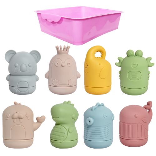 실리콘물놀이8p+소프트바구니(소)1