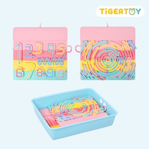 실리콘숫자미로놀이2개+소프트교구바구니(대)1