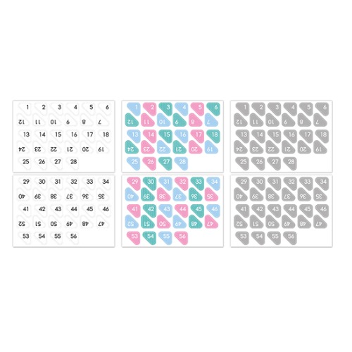 번호좌석스티커 삼각형 (1~56번)