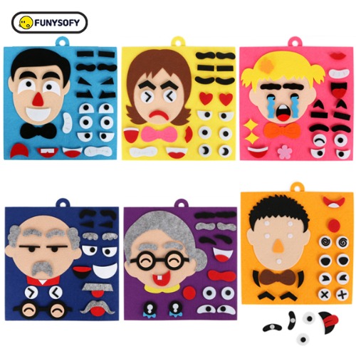 퍼니소피헝겊펠트가족얼굴꾸미기6종세트