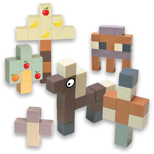 런크래프트4cm자석블럭32개세트(8가지색상)